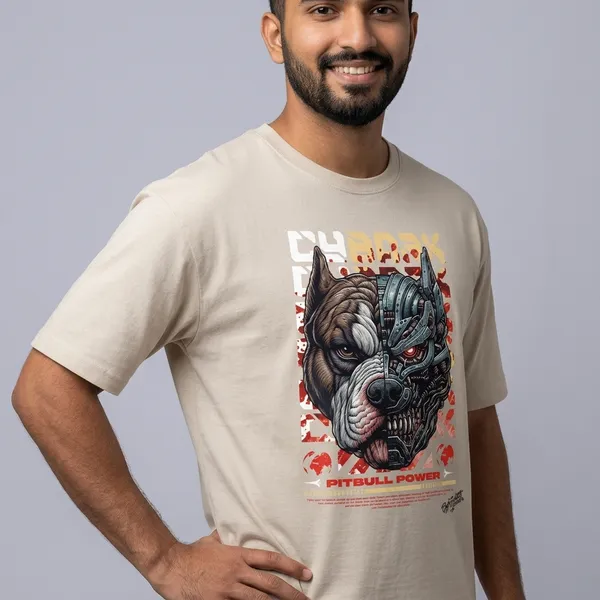 Pitbull_Power_T_Shirt_Beige