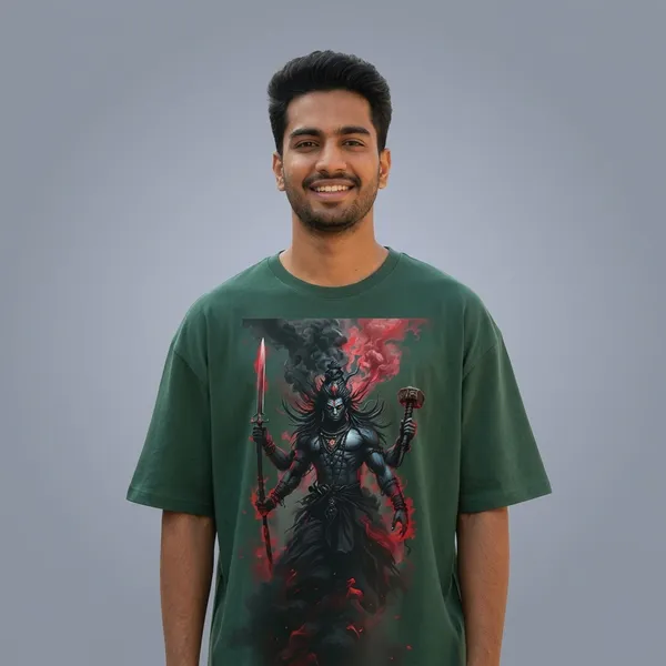 Shiva_Fierce_Divinity_T_Shirt_Green