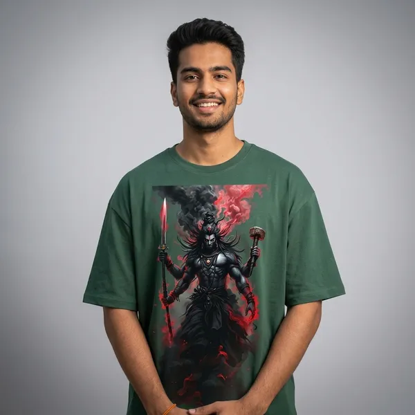 Shiva_Fierce_Divinity_T_Shirt_Green