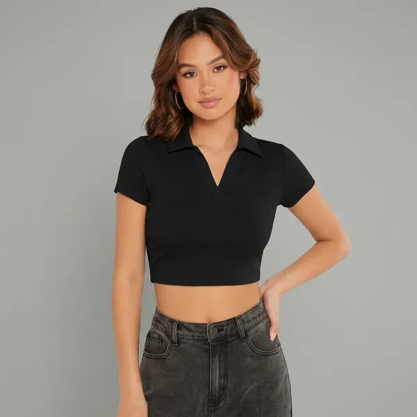 Urban_Chic_Polo_Crop_Top_Black