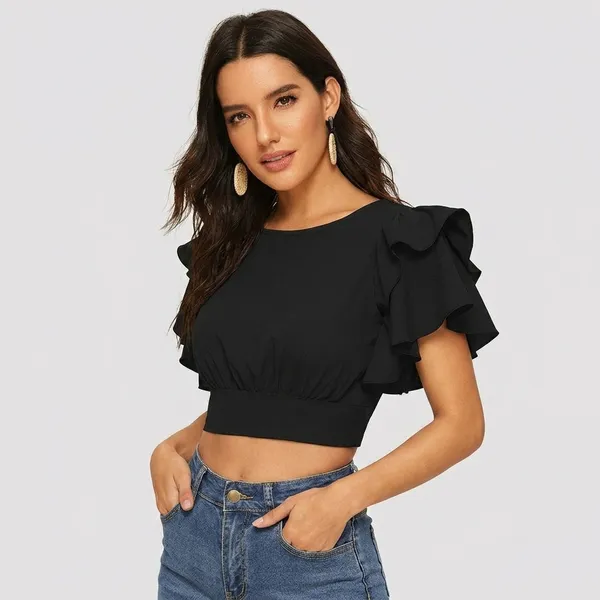 Ruffle_Sleeve_Burgundy_Crop_Top_Black