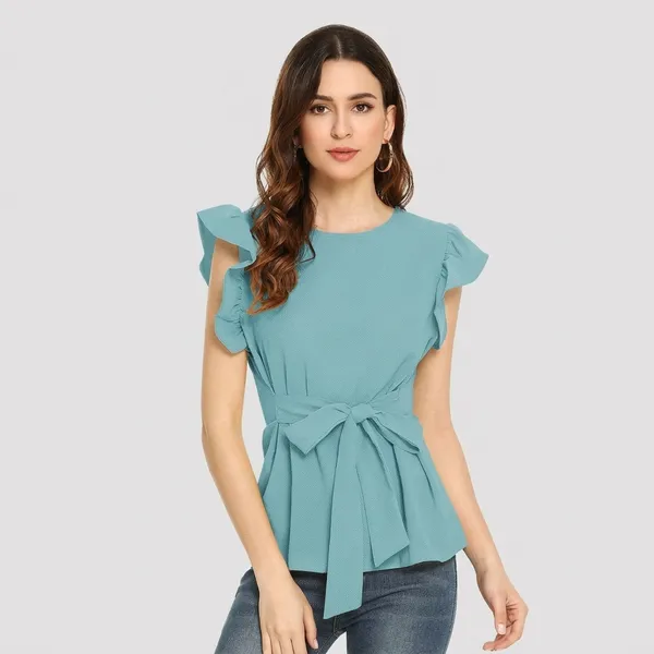 Sleeve_Belted_Peplum_Top_Pista