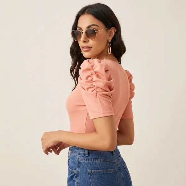 Sunset_Glow_Ruched_Sleeve_Tee_Pink