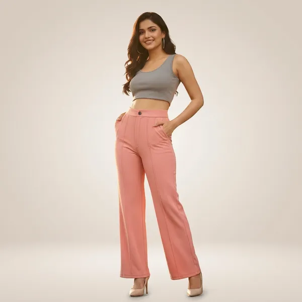 Women_S_High_Rise_Flare_Pants_Pink