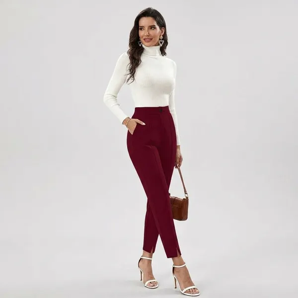 High_Waist_Burgundy_Tapered_Pants_Maroon