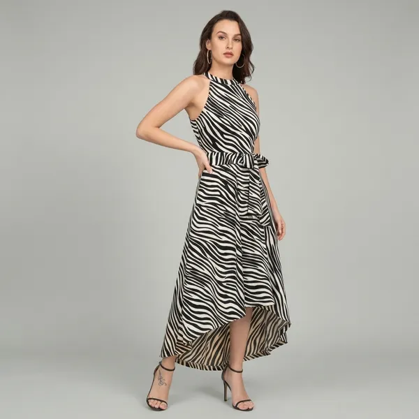 Bold_Animal_Print_Sleeveless_Party_Dress_Gray