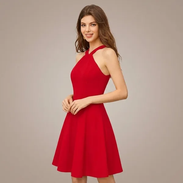 Scarlet_Halter_Fit_Flare_Dress_Red