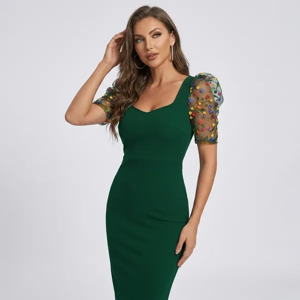 Emerald_Glam_Puff_Sleeve_Midi_Dress_Stuff_Green