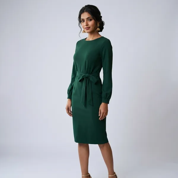Chic_Tie_Waist_Bodycon_Dress_Stuff_Green