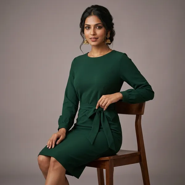 Chic_Tie_Waist_Bodycon_Dress_Stuff_Green