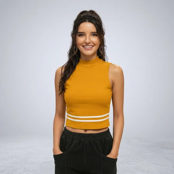 Monomotion_High_Neck_Top_Yellow