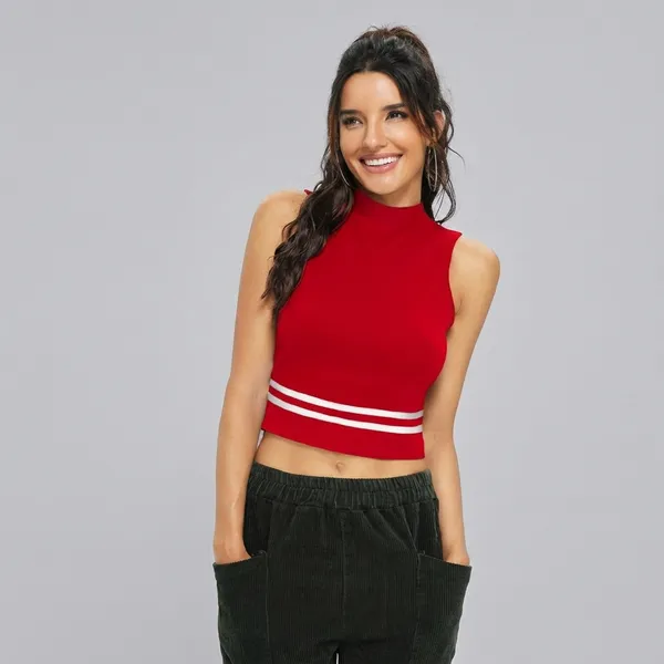 Monomotion_High_Neck_Top_Red