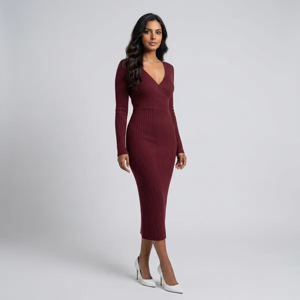 Overwater_Oasis_Ribbed_Wrap_Midi_Dress_Maroon