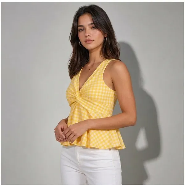 Twist_Front_Peplum_Halter_Top_Yellow
