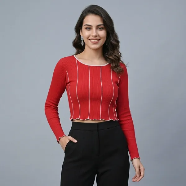 Tangerine_Wave_Stitch_Crop_Top_Red