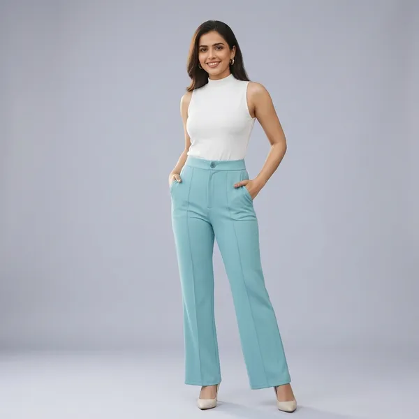 Women_S_High_Rise_Flare_Pants_Ice_Blue