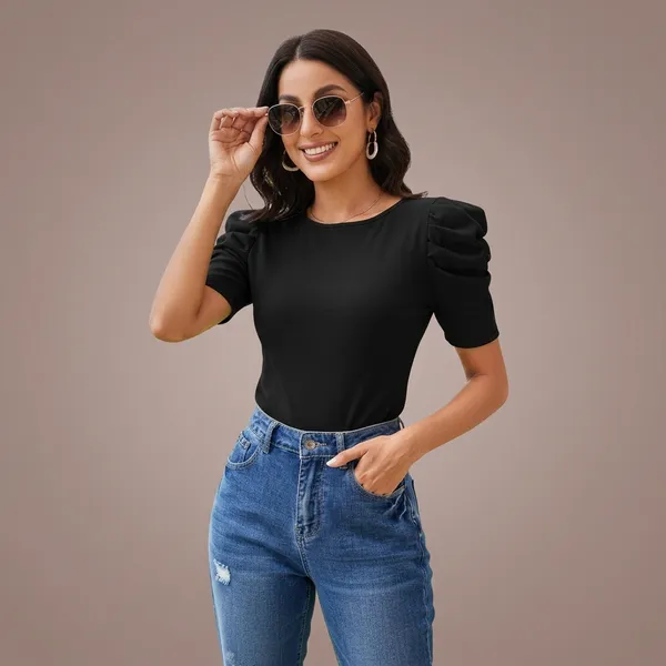 Sunset_Glow_Ruched_Sleeve_Tee_Black
