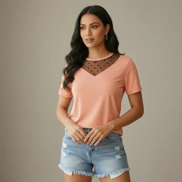 Polka_Dot_Casual_T_Shirt_Pink