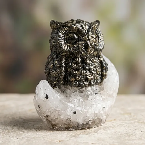 Metal_Owl_Figurine_on_Crystal_Stone_Base_Decorative_Showpiece