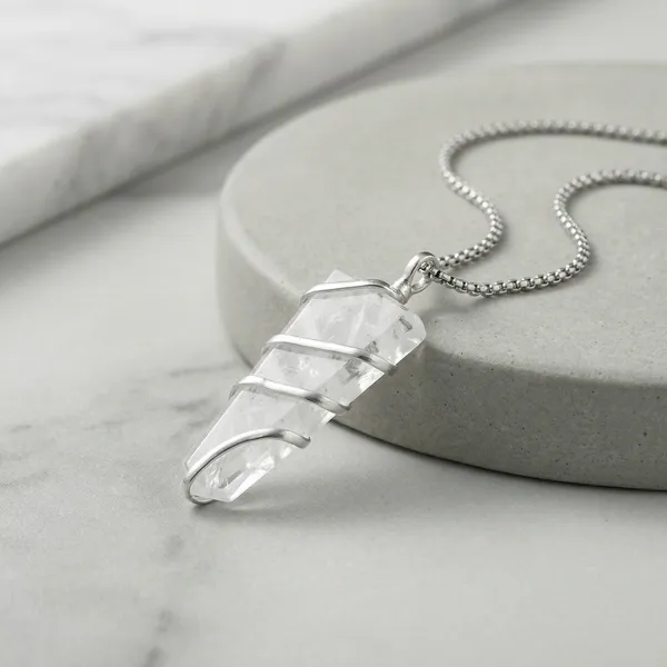 Silver_Geometric_Howlite_Stone_Pendant_Necklace