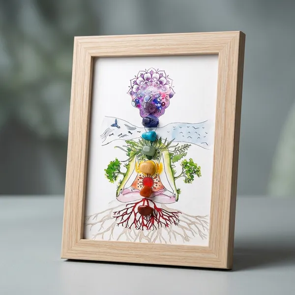 7_Chakra_Meditation_Framed_Wall_Art_With_Natural_Stones