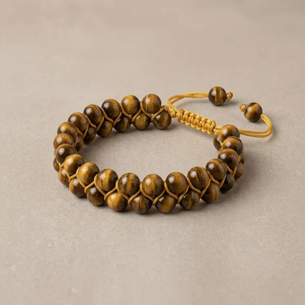 Tiger_Eye_Stone_Adjustable_Beaded_Bracelet