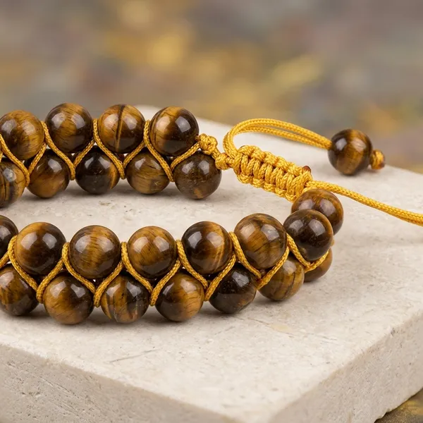 Tiger_Eye_Stone_Adjustable_Beaded_Bracelet