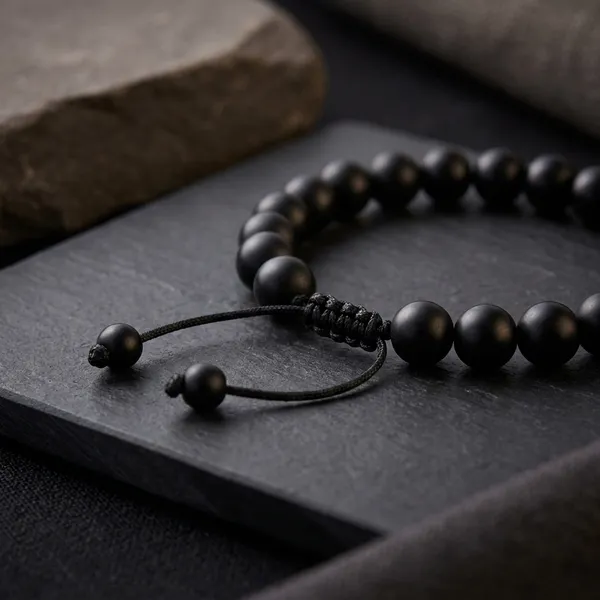 Black_Beaded_Adjustable_Bracelet