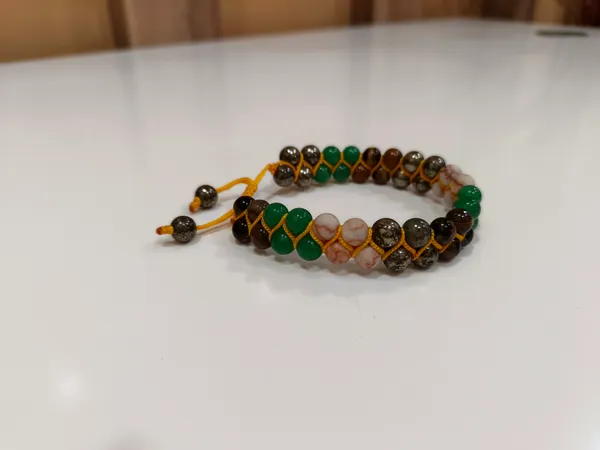 Green_Brown_Stone_Beaded_Adjustable_Bracelet