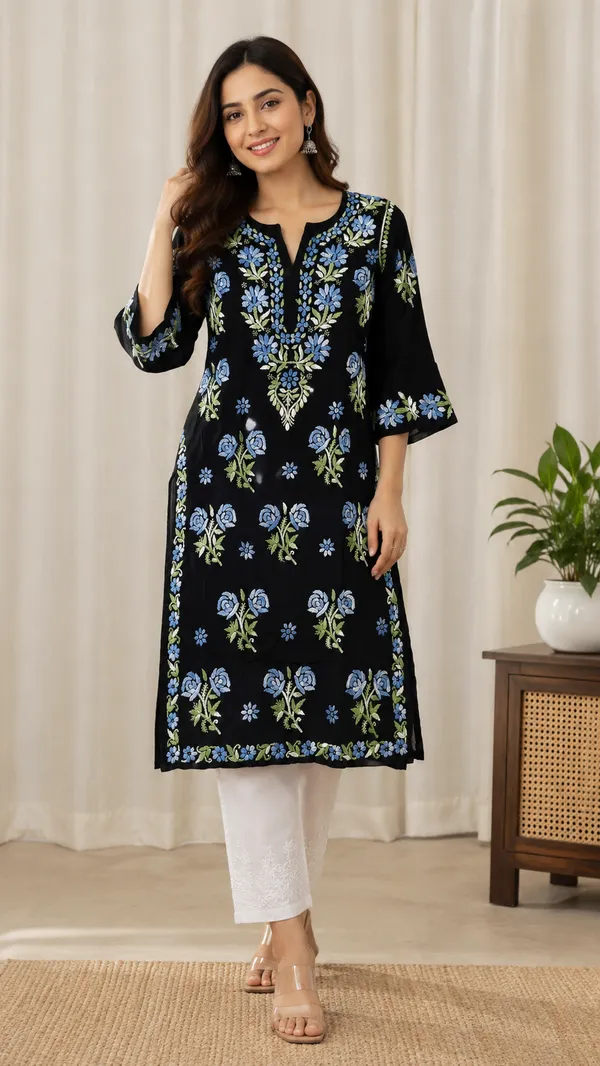 Black_Floral_Straight_Kurta_For_Women