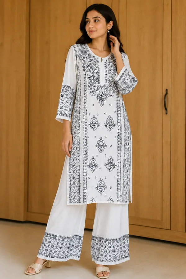 White_Printed_Straight_Kurta_Palazzo_Set_For_Women