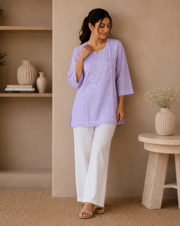 Lavender_Cotton_Embroidered_Straight_Kurta_For_Women