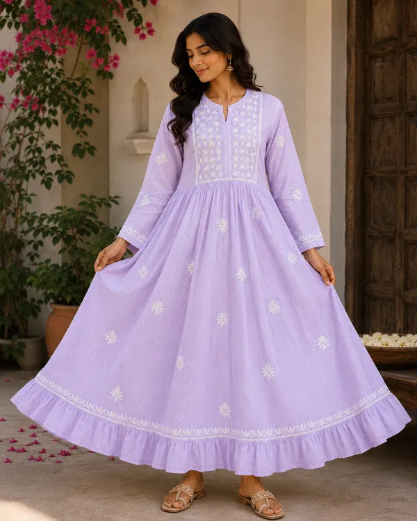 Lavender_Cotton_Embroidered_Anarkali_Kurta_For_Women