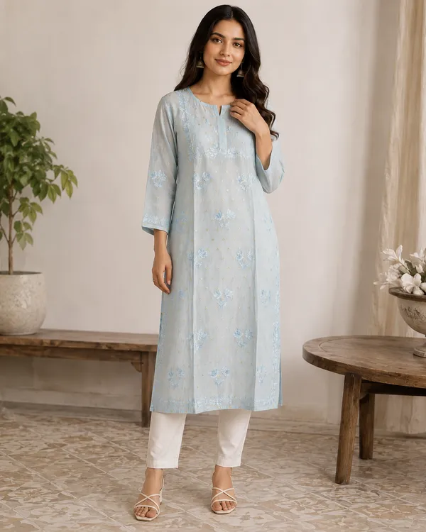Light_Blue_Embroidered_Straight_Kurta_For_Women