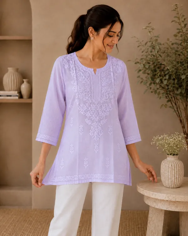 Lavender_Cotton_Embroidered_Straight_Kurta_For_Women