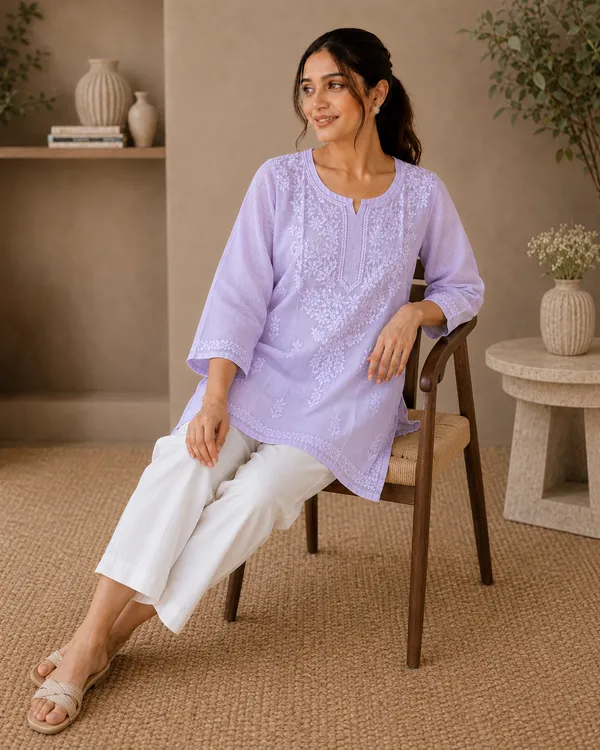 Lavender_Cotton_Embroidered_Straight_Kurta_For_Women