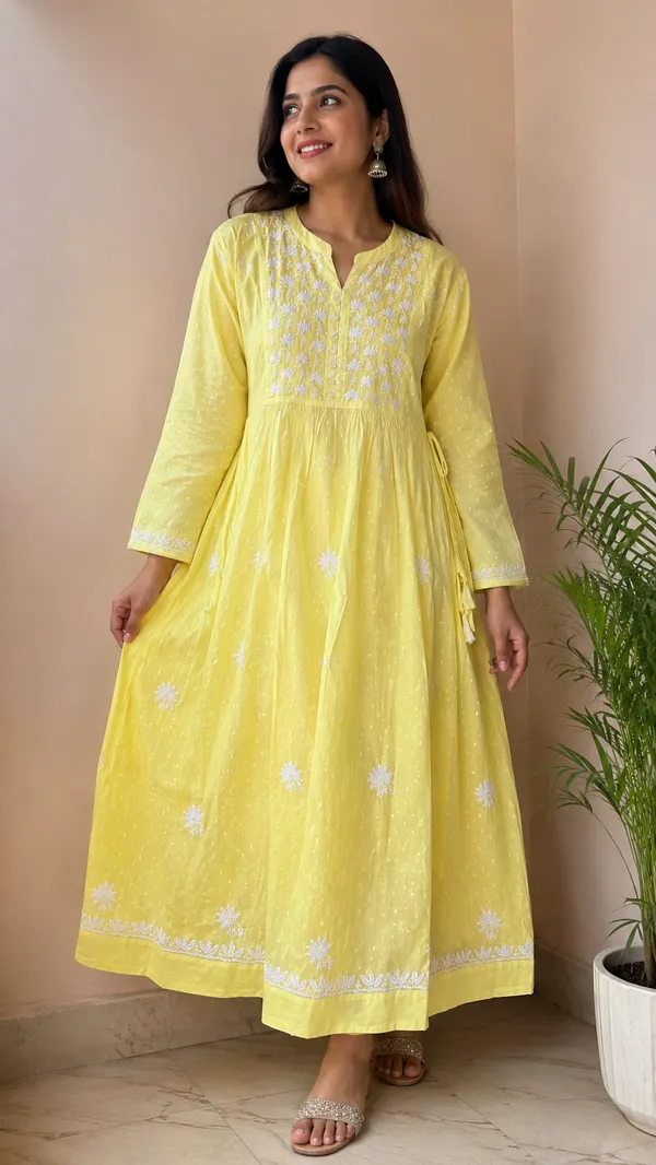 Yellow_Cotton_Embroidered_Anarkali_Kurta_For_Women