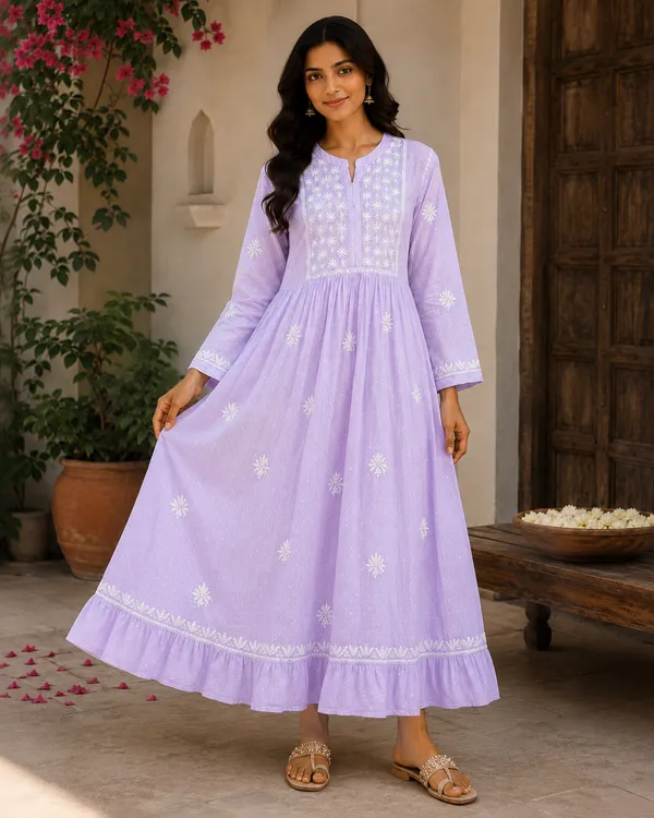 Lavender_Cotton_Embroidered_Anarkali_Kurta_For_Women
