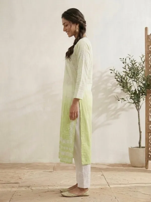 Lime_Green_Embroidered_Straight_Kurta_For_Women