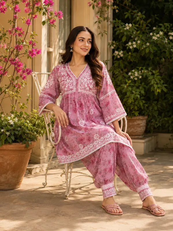 Pink_Floral_Print_Embroidered_Cotton_Kurta_Patiala_Set_For_Women