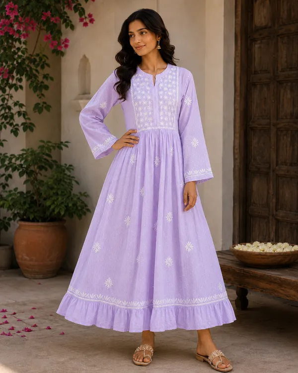 Lavender_Cotton_Embroidered_Anarkali_Kurta_For_Women