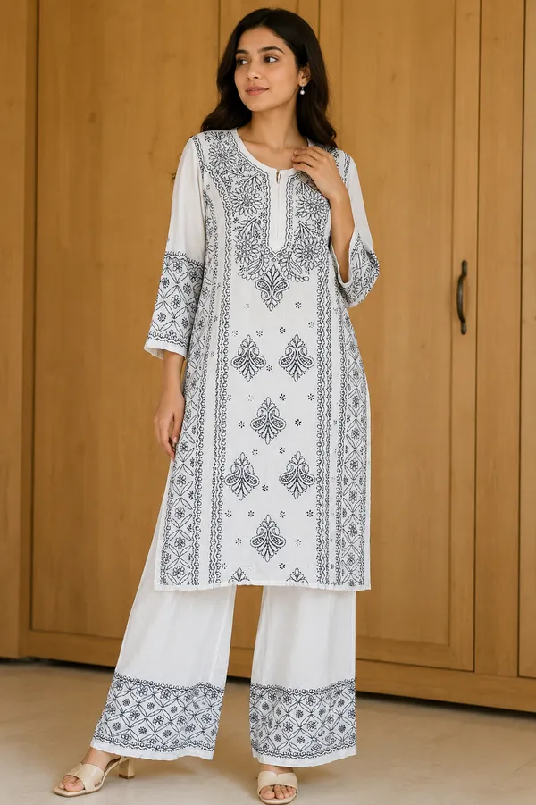 White_Printed_Straight_Kurta_Palazzo_Set_For_Women