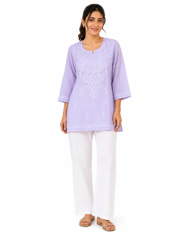 Lavender_Cotton_Embroidered_Straight_Kurta_For_Women