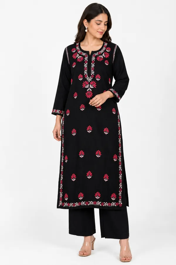 Black_Embroidered_Straight_Kurta_For_Women