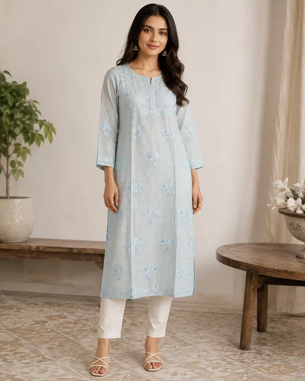 Light_Blue_Embroidered_Straight_Kurta_For_Women