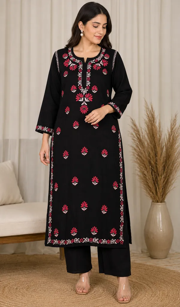 Black_Embroidered_Straight_Kurta_For_Women
