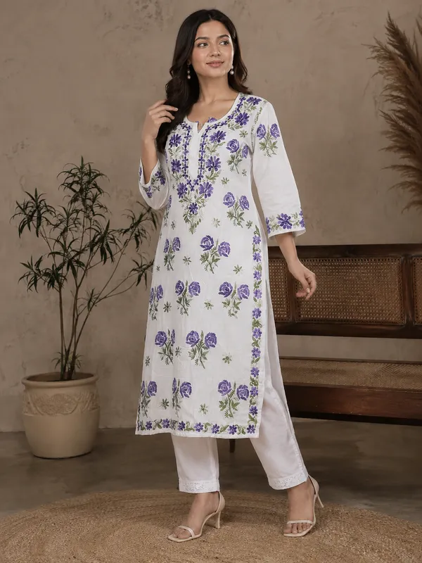 White_Floral_Print_Straight_Kurta__For_Women