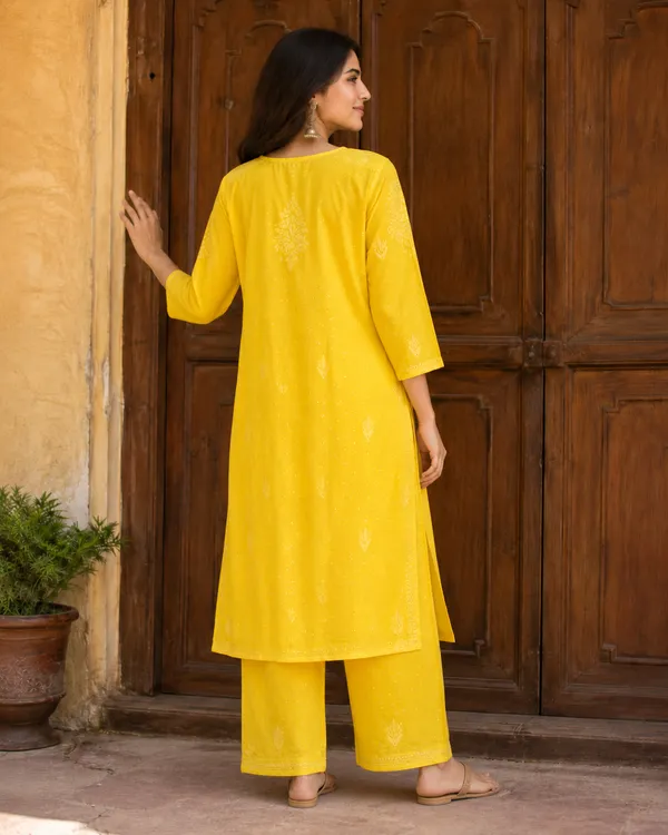 Yellow_Cotton_Embroidered_Kurta_Palazzo_Set_For_Women