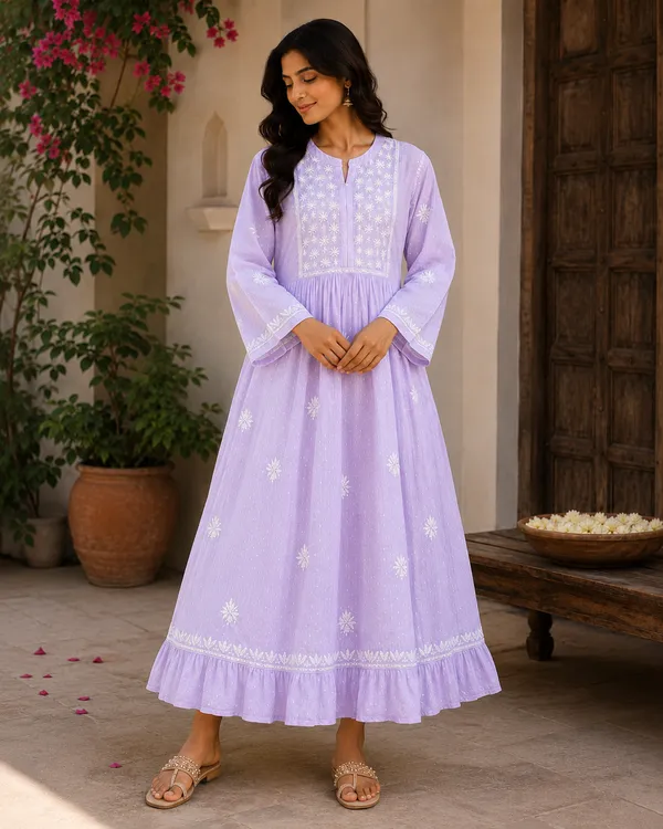 Lavender_Cotton_Embroidered_Anarkali_Kurta_For_Women