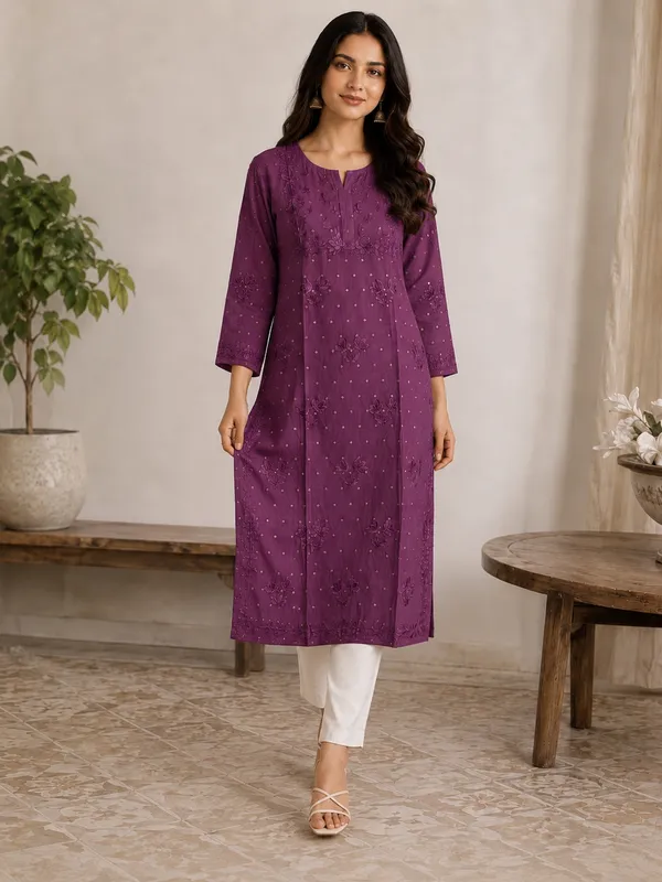 Purple_Embroidered_Cotton_Straight_Kurta_For_Women